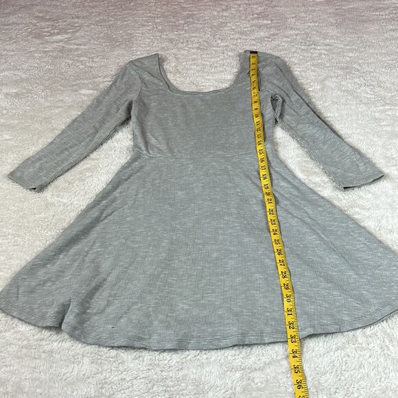 H.I.P. HIP grey ribbed ballerina skater dress, size med - Picture 4 of 9
